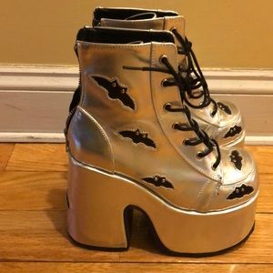 COPY - Demonia Silver Batman platforms